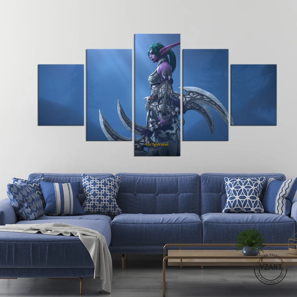Tyrande Whisperwind Night Elves World of Warcraft (WOW), игровой декор и декор для видеоигр, декор для комнаты без рамки Tyrande Whisperwind Night Elves World of Warcraft (WOW), игровой декор и декор для видеоигр, декор для комнаты без рамки