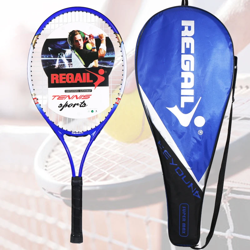 

Professional Aluminum Alloy Tennis Training Racket For Young Adults Rackets Shock Absorption Handle With Training Device -40