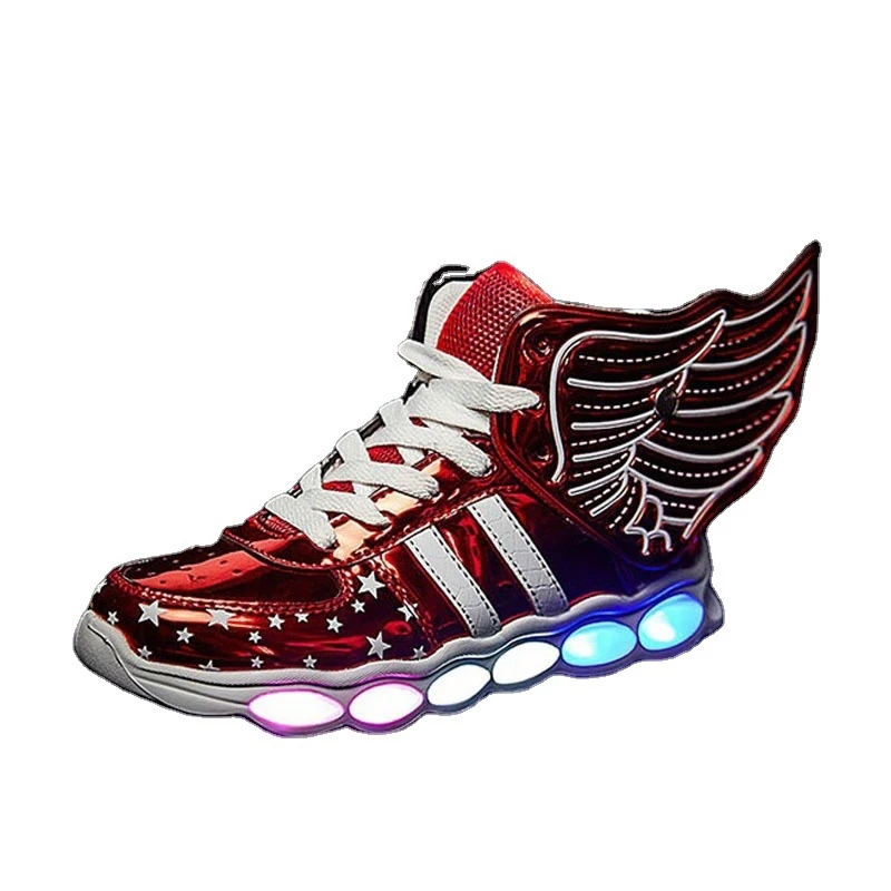 

Size 25-37 USB Charging Wing LED Children Shoes With Light UP Kids Casual Boys&Girls Sneakers Glowing Shoe Zapatillas Con Luces