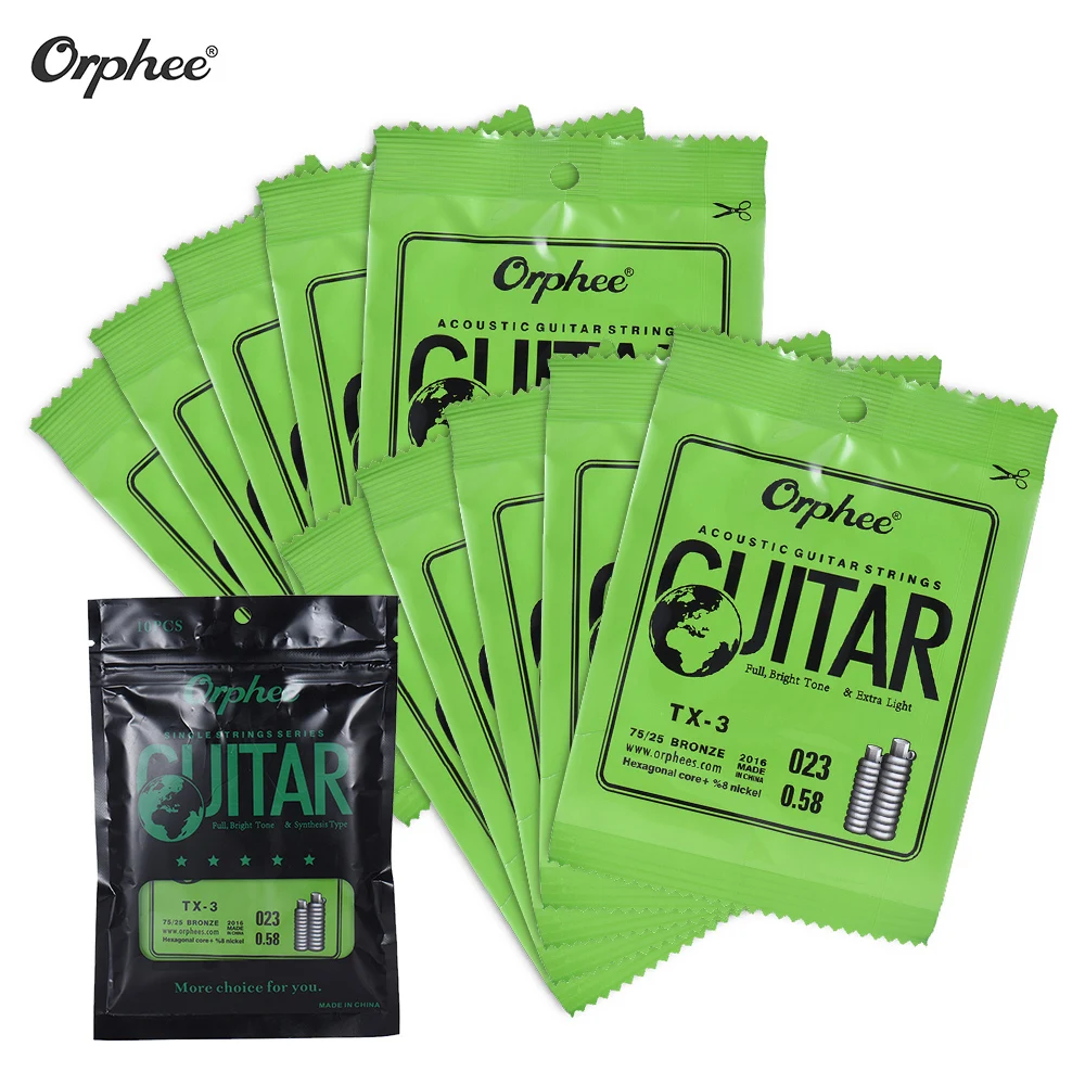 Orphee RX-1 гитарные струны Сменные Струны для электрогитары 10 штук в упаковке из никелевого сплава супер светильник Натяжные аксессуары для гитары - Цвет: TX-3