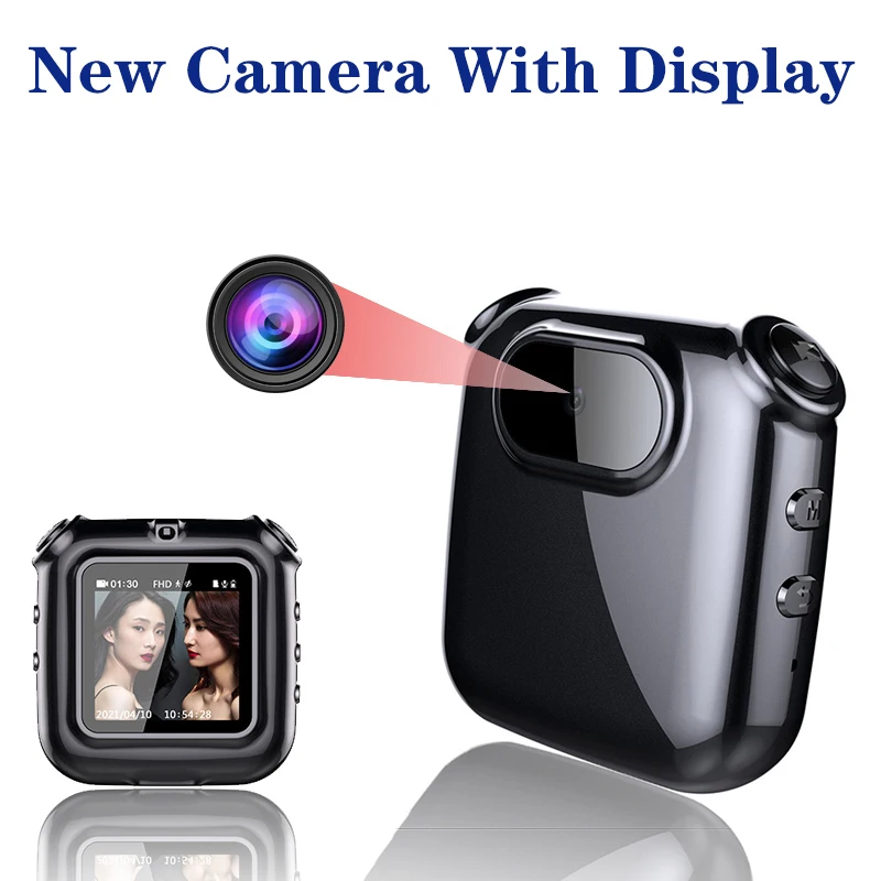 

Mini Camera With Display 1080P FHD Audio Video Voice Photo Recorder DV Camera Portable Clip Necklace Pandent Body Cam Camcorder