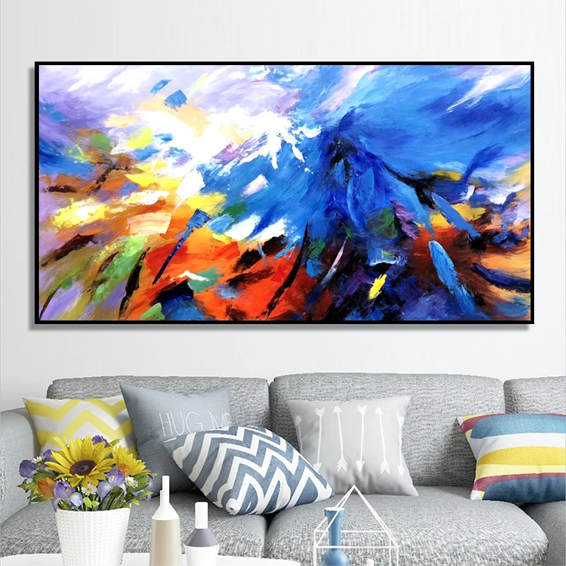 100% ручная роспись абстрактная картина маслом на холсте Настенная без рамки