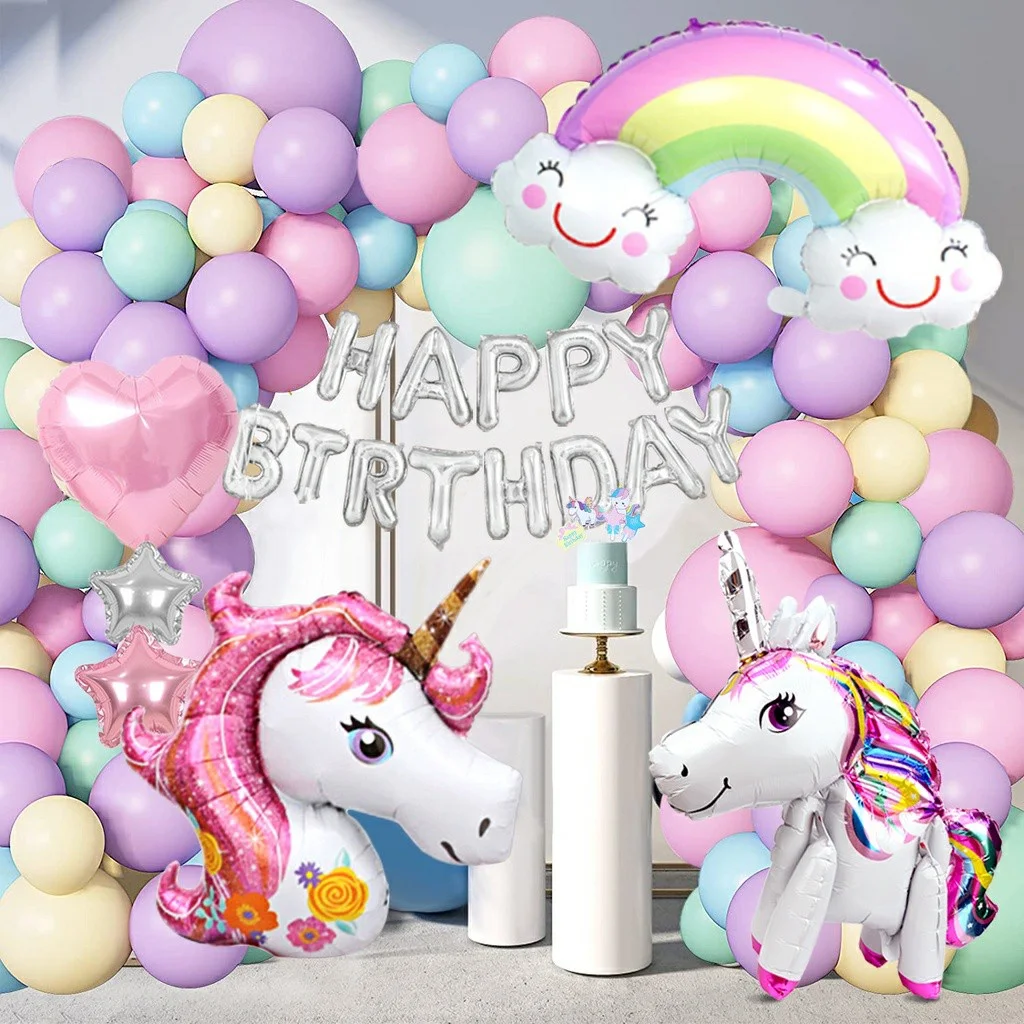 

Unicorn Theme Birthday Party Decorations Balloon Garland Arch Kit for Girl Baby Shower 1-9 Year Birthday Party Supplies