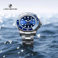 lacz denton new top brand luxury automatic mechanical wristwatch men stainless steel fashion waterproof watch relogio masculino