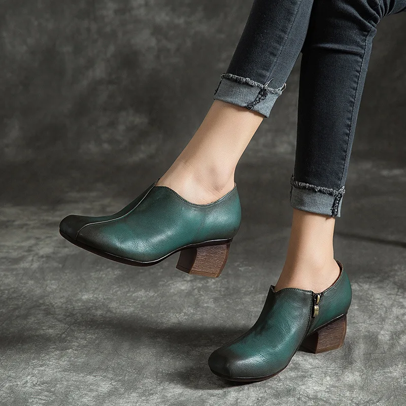 Женские кожаные женские туфли лодочки Удобная обувь без застежки Однотонные