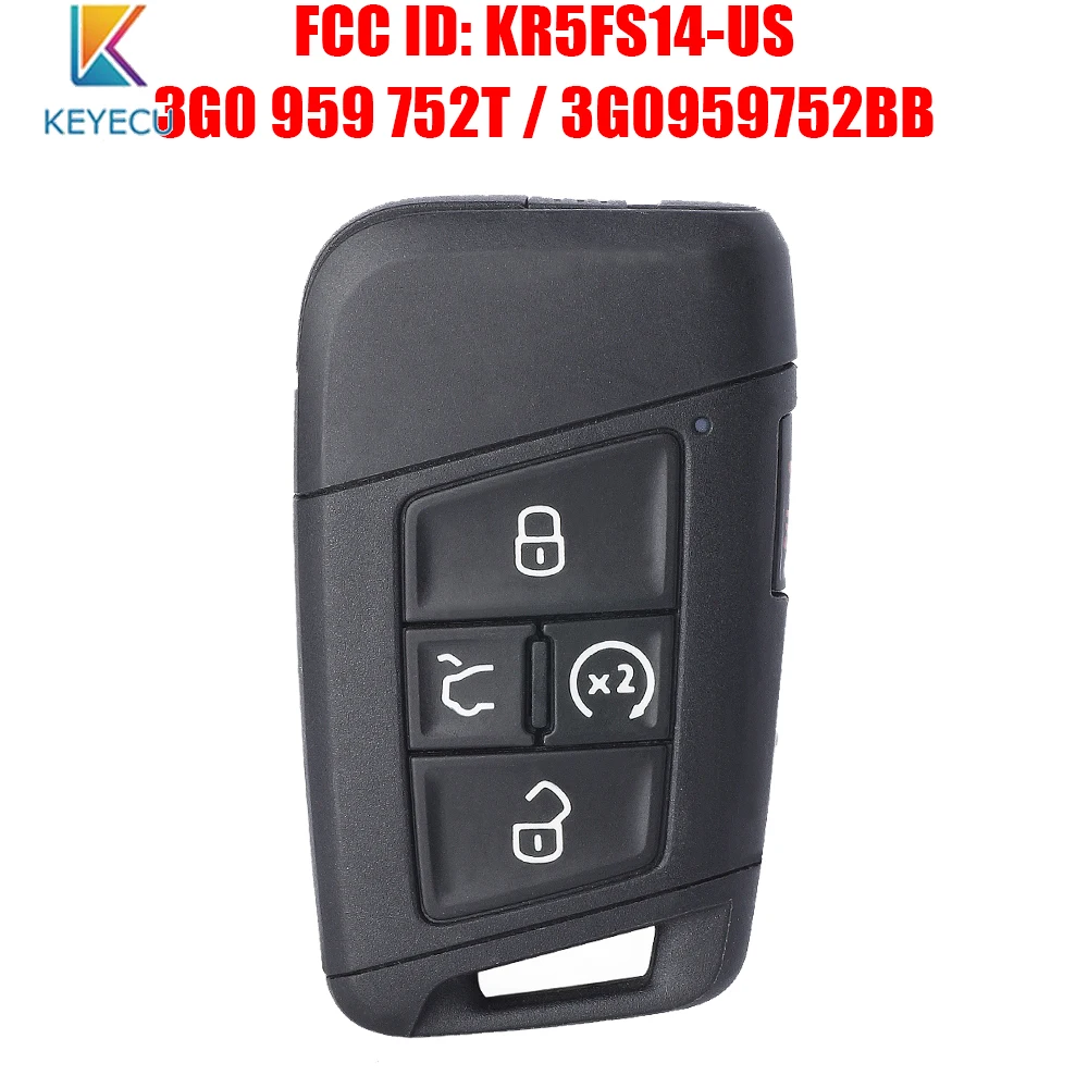 

Keyecu OEM Smart Remote Key 5 Buttons 315Mhz for Volkswagen Atlas Passat 2018 2019 2020 KR5FS14-US 3G0 959 752T / 3G0959752BB