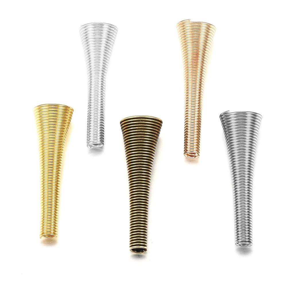 Металлическая конусная воронка 12 шт./лот пружинные бусины с отверстием концевые