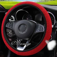 car steering wheel cover skidproof durable soft texture car covers suite needles and thread breathability auto accessories