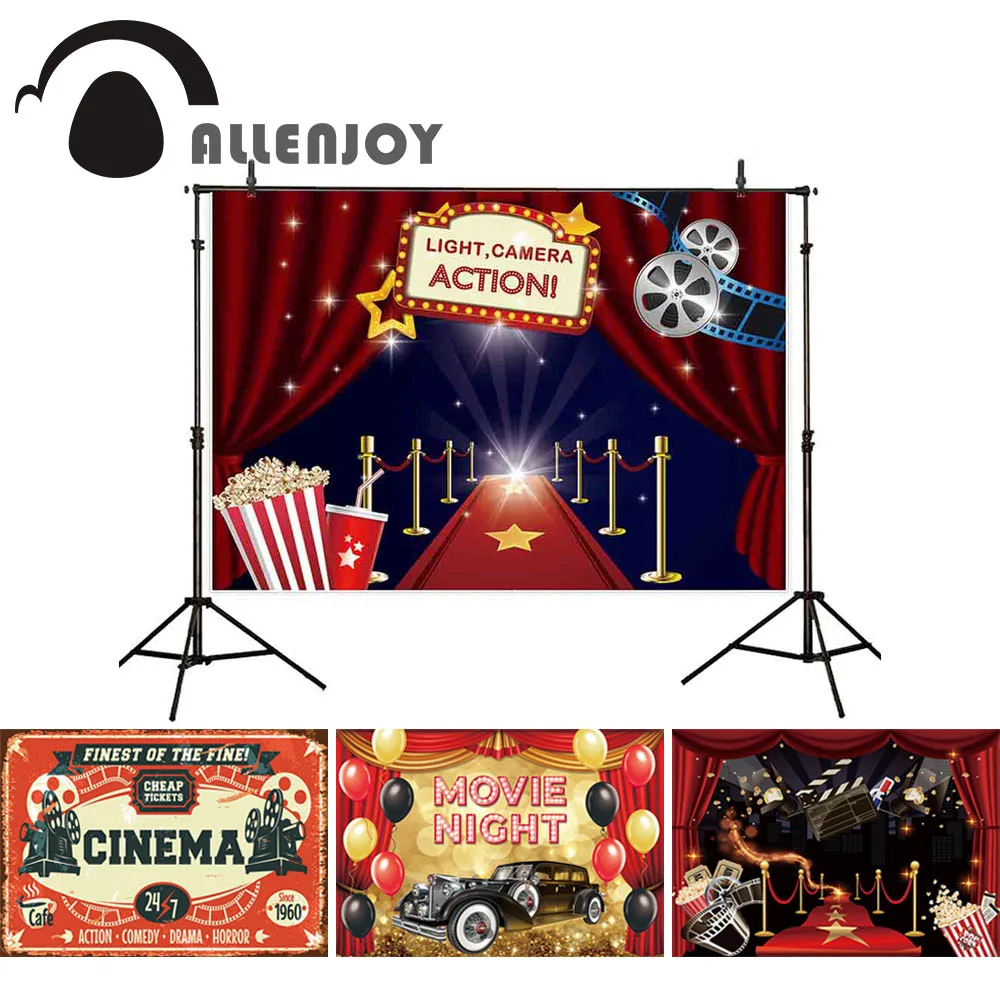 Allenjoy темы кино фон для фотосъемки с изображением красной ковровой дорожки Шторы
