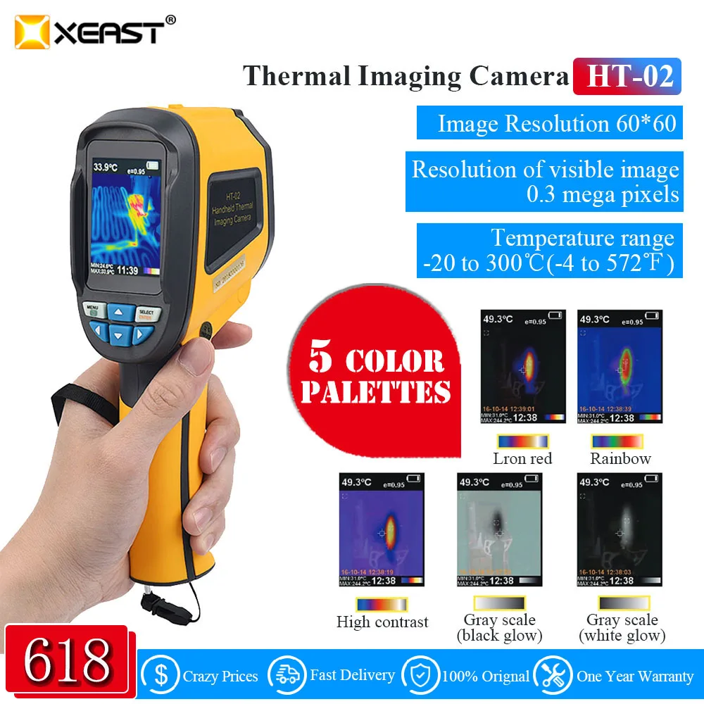 Точность тепловизионной камеры инфракрасный термометр Imager 20 ~ 300 градусов HT 02 2 4