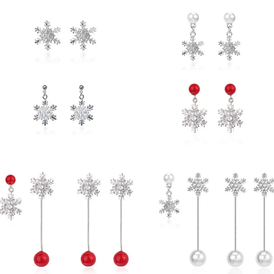 Серьги с кисточками в виде снежинок рождественские серьги гвоздики Подвески