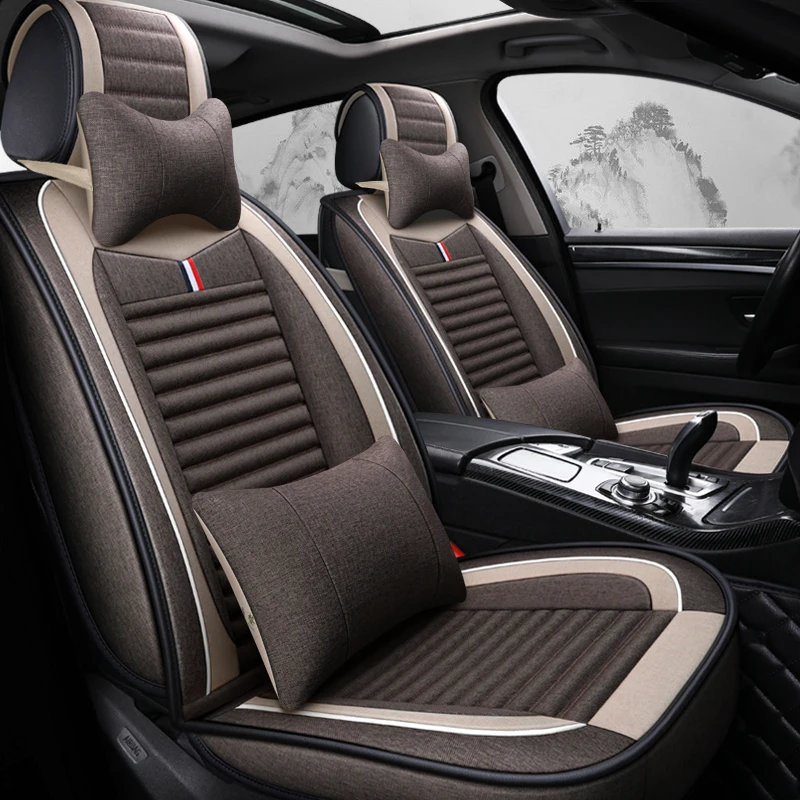 Чехол на автомобильное сиденье из льняного волокна с полным покрытием чехлы