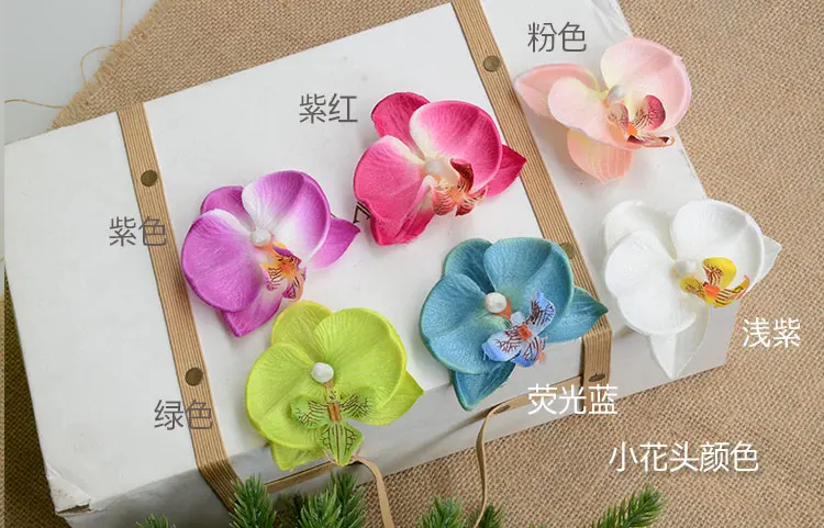 

Simulation butterfly orchid head DIY decorative orchid head silk cloth Phalaenopsis flower shooting prop headdress flower head