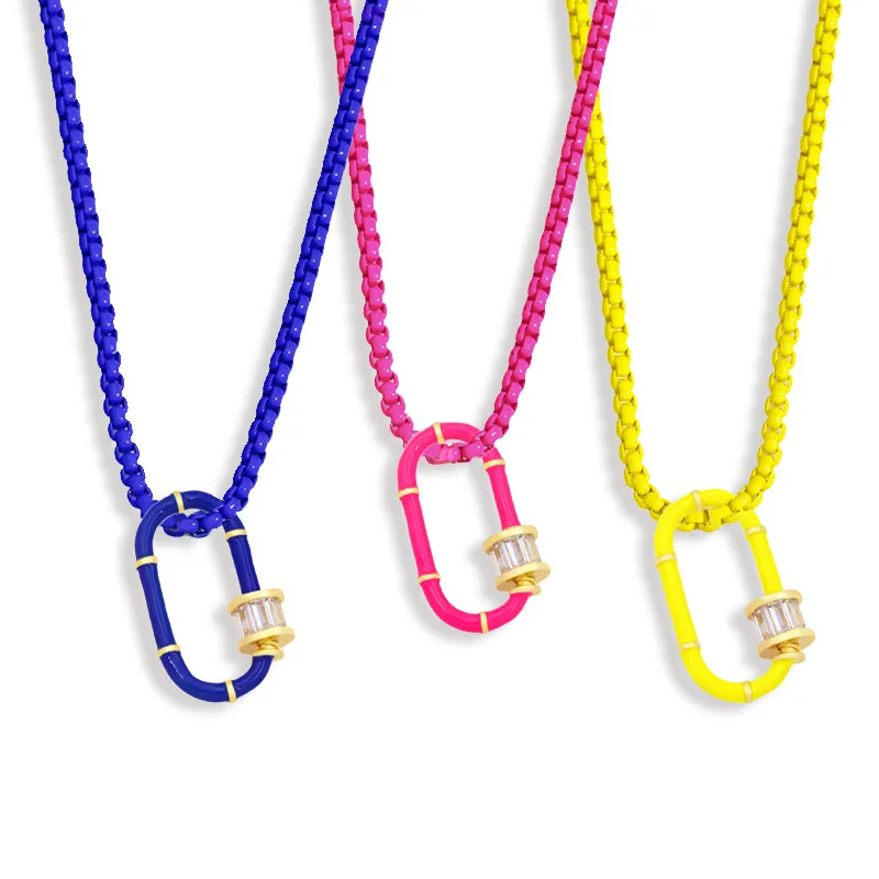 

WANGAIYAO new rainbow candy color girlfriends necklace sweet cool niche design simple geometric necklace clavicle chain female