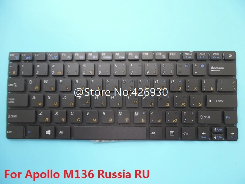 Клавиатура для ноутбука DEXP Apollo M136 Россия RU черная новая | Компьютеры и офис