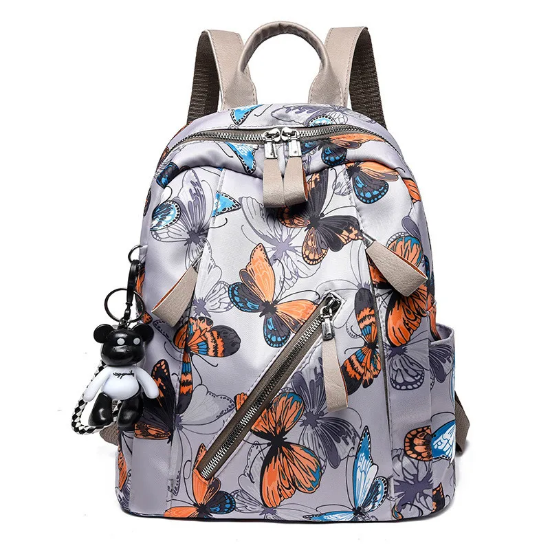 

Brand Waterproof Anti Theft Women Butterfly Print Small Backpack Lady Travel Bookbag