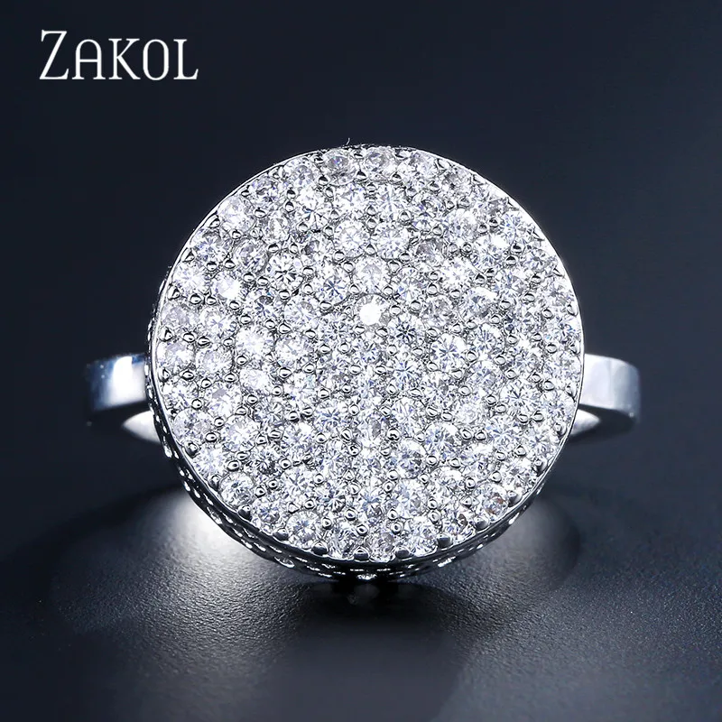 ZAKOL роскошные новые ювелирные изделия AAA кубический цирконий круглой формы