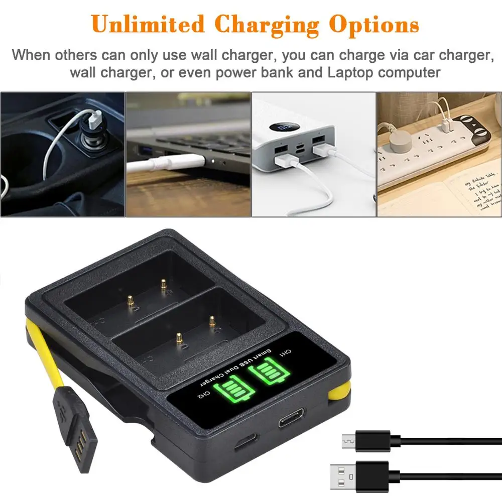 2 шт. BP 511A 511 BP511 BP511A батареи + светодиодный USB двойное зарядное устройство для Canon EOS