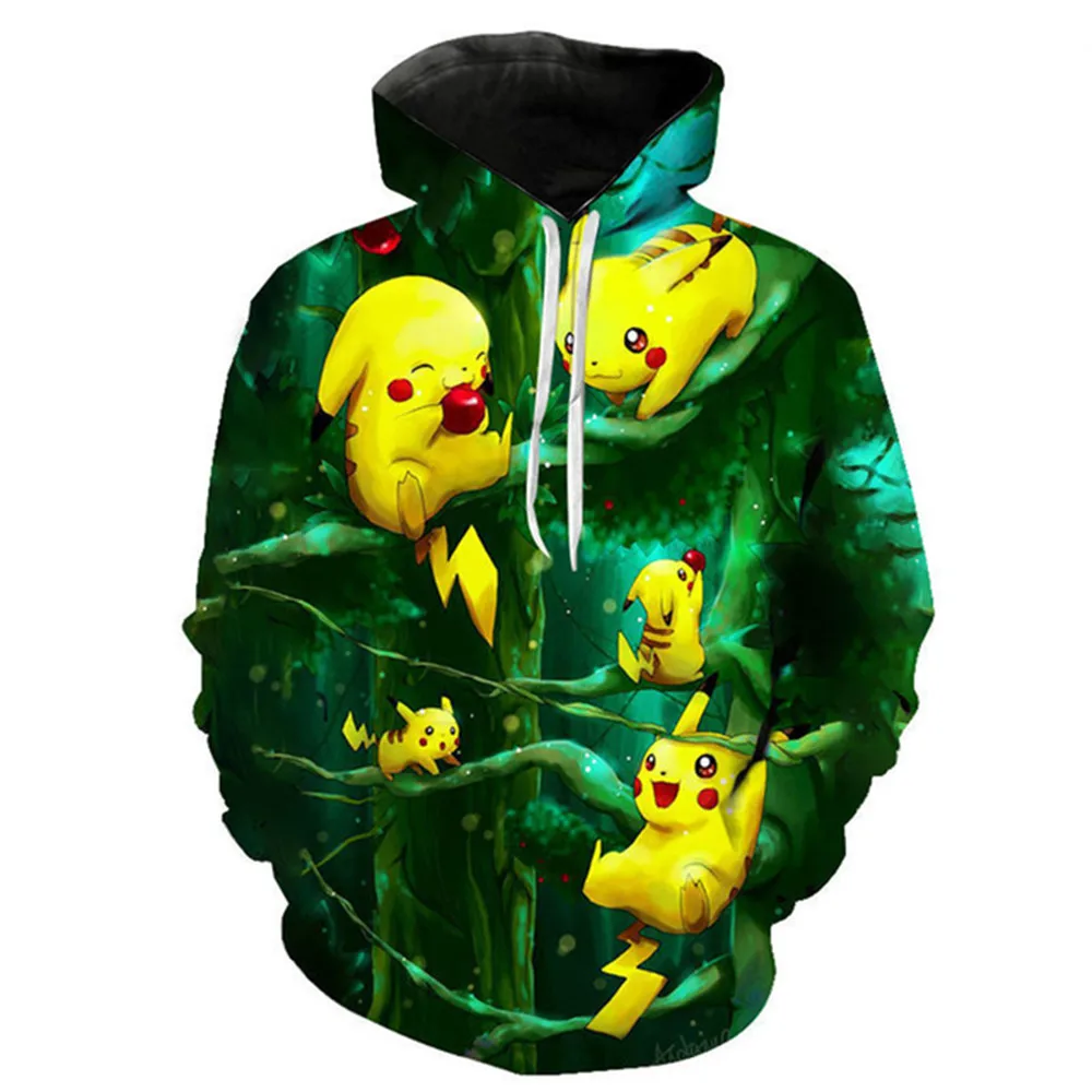 

Spring and Autumn 2021 Men and Women 3D Hoodie Fashion Pokemon 3D Printing Harajuku Cartoon Anime Sweatshirt Pullover Top