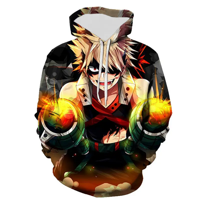 

2021 Fall/winter New Boys and Girls Sweatshirt My Hero Academia Heizi Basketless Hoodie 3d Printed Hip-hop Streetwear Pullover