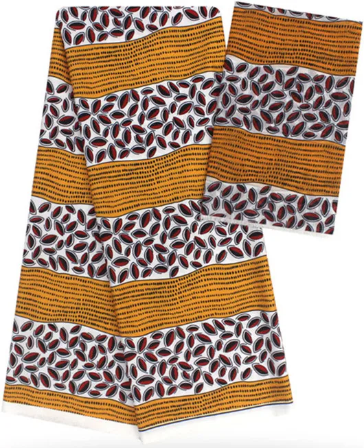 Натуральная шелковая ткань шифоновая 2 + 4 ярдов Африканский Шелковый воск Дубай