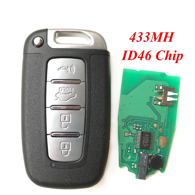 4 buttons Car Remote key For Hyundai Sonata Genesis Equus Veloster 2009-2015 I30 IX35 433MHz Smart with Chip | Автомобили и
