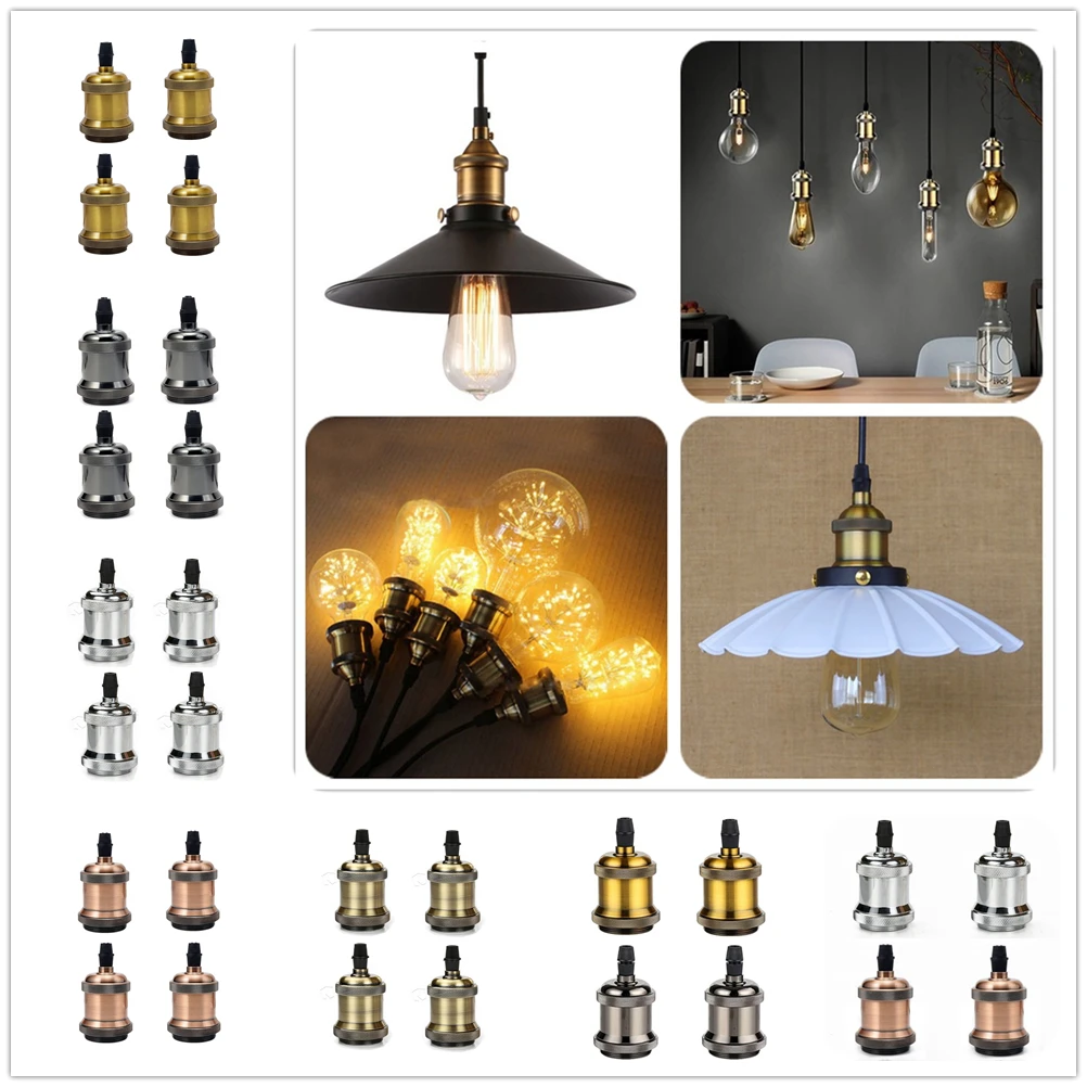 Античная Ретро Винтаж Edison E27 винт лампы Алюминий латунной подставкой Держатель