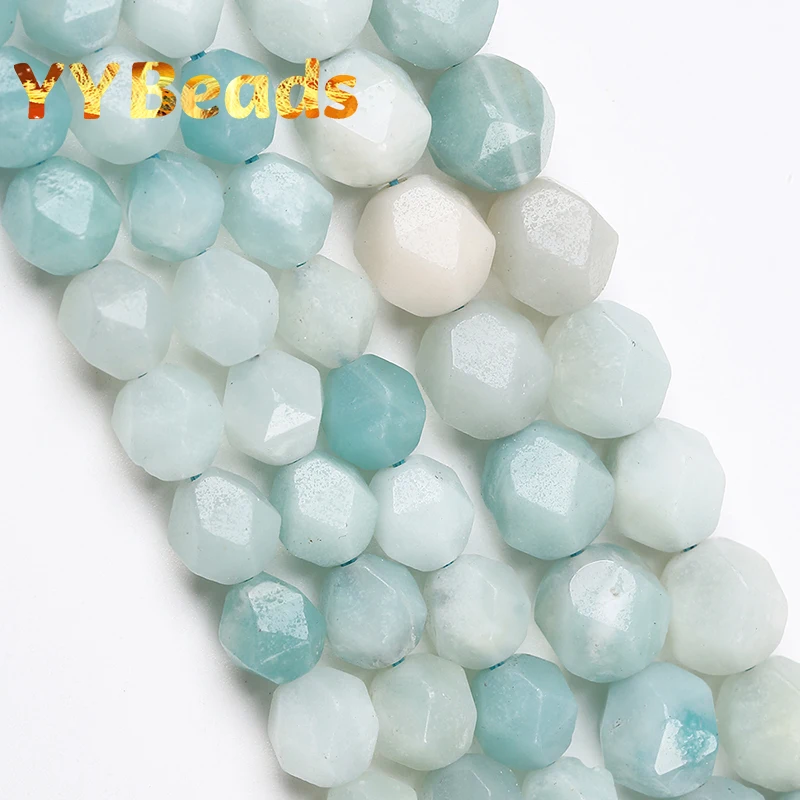 

Natural Faceted Amazonite Stone Beads Loose Spacer Beads For Jewelry Making Diy Bracelets Necklaces Earring Studs 6 8 10mm 15"