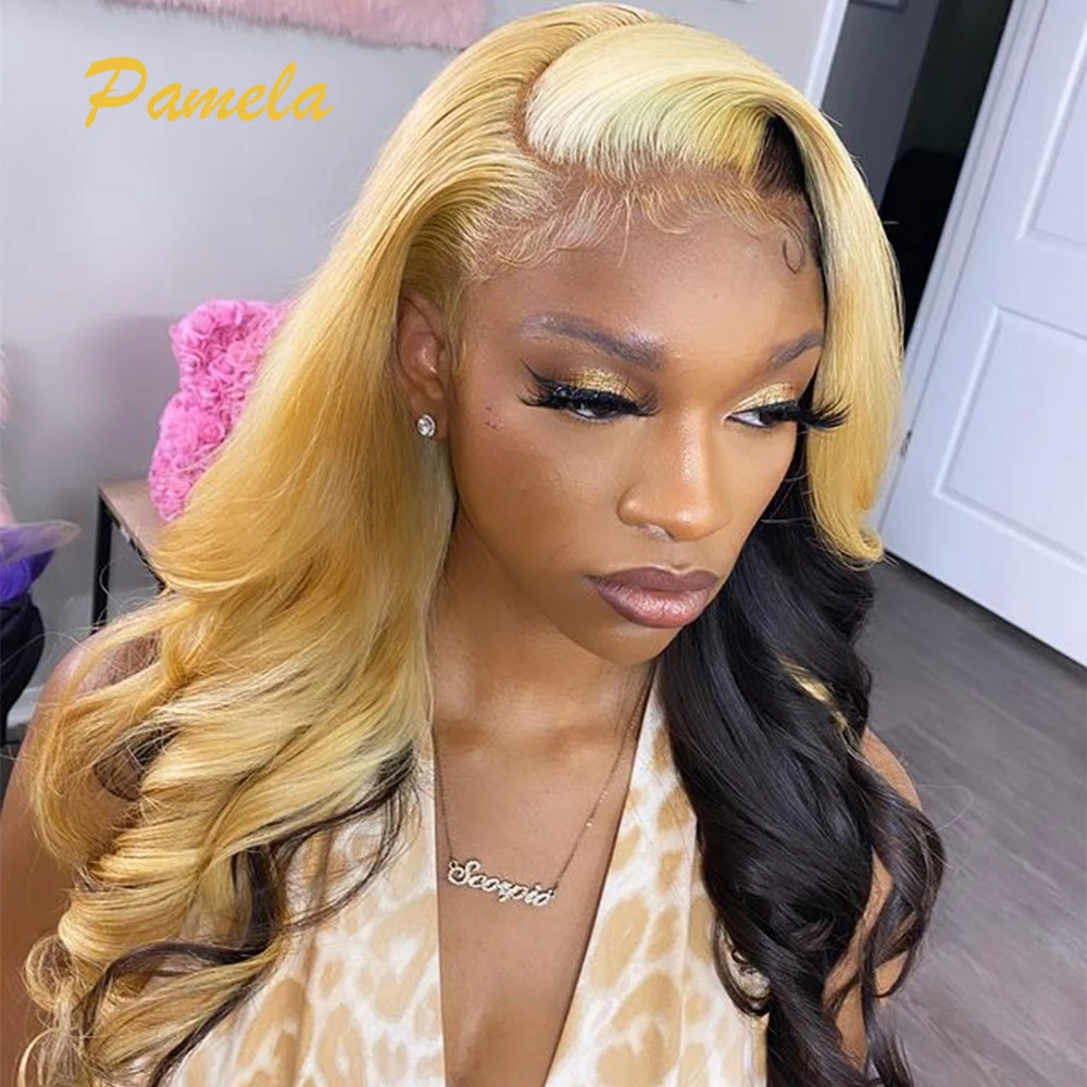 

Honey Blonde Lace Frontal Wig 13x6 Body Wave Lace Front Wigs For Black Women 613 Colored 1b/27 Ombre Human Hair Wigs Pre Plucked
