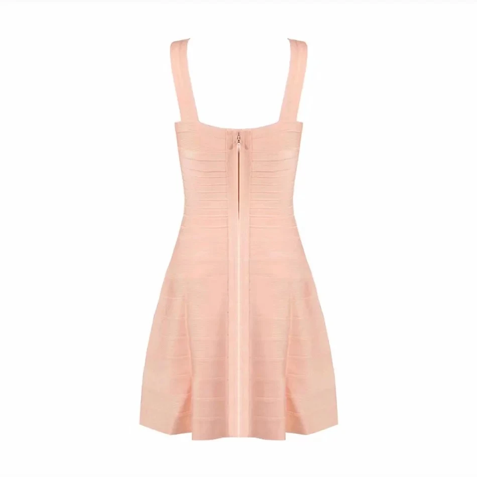

2021 Summer Women's New Bandage Dress Sexy Spaghetti Metal Buckle Hollow Mini Club Party Vestidos Dress