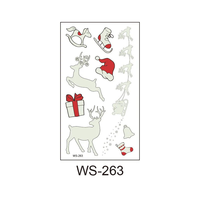 

Glowing Temporary Tattoo Sticker Waterproof and Odorless Christmas Carnival New Year Party Decoration