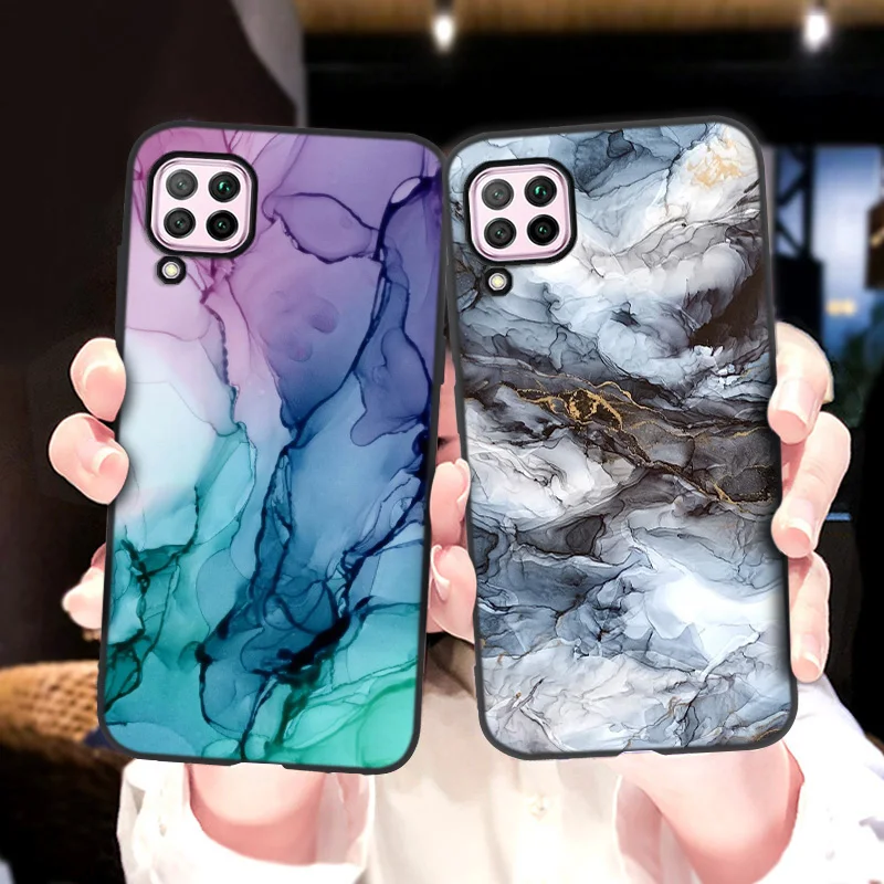 

Soft Case For Huawei P40 P30 P20 lite Cases Silicone Marble Painted Fundas Huawei Nova 5T Mate 20 Lite 40 P50 Pro P40Lite Covers