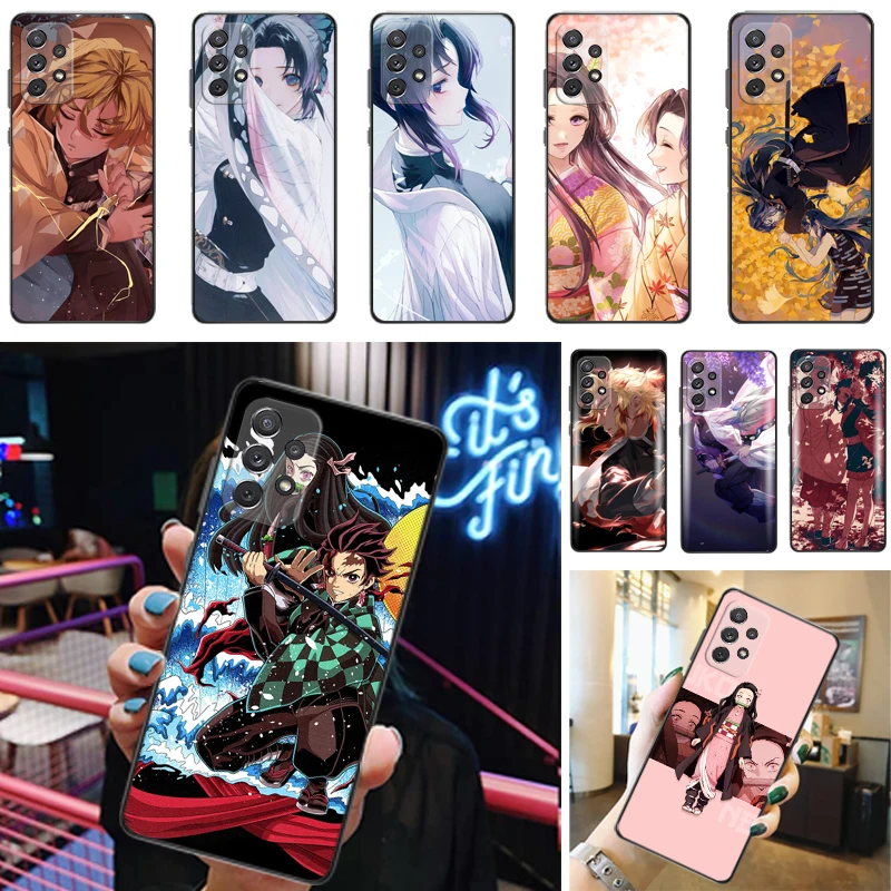 

Demon Slayer Kamado Nezuko Agatsuma Zenitsu Kimetsu No Yaiba Kamado Tanjirou Phone Case For Samsung Galaxy A52 4G 5G A72 Coque