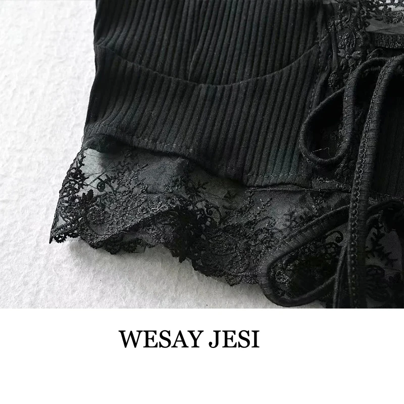 

WESAY JESI 2021 Summer Women's New Style Sling Bowknot Drawstring Lace V-Neck Sexy Casual Comfortable Short Top