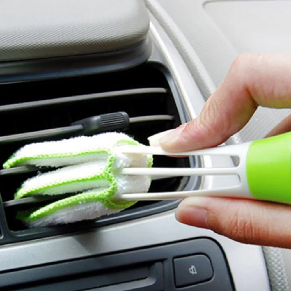 

Practical Household Clean Tools Double Slider Car Air Conditioning Outlet Clean Brush Window Blinds Keyboard Cleaner Brush