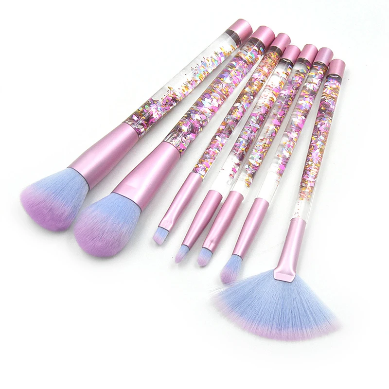 7pcs Diamond Makeup Brushes Set Eye Brush Beauty Tools Fan Powder Eyeshadow Contour Cosmetic Colorful For Make Up Tool | Красота и