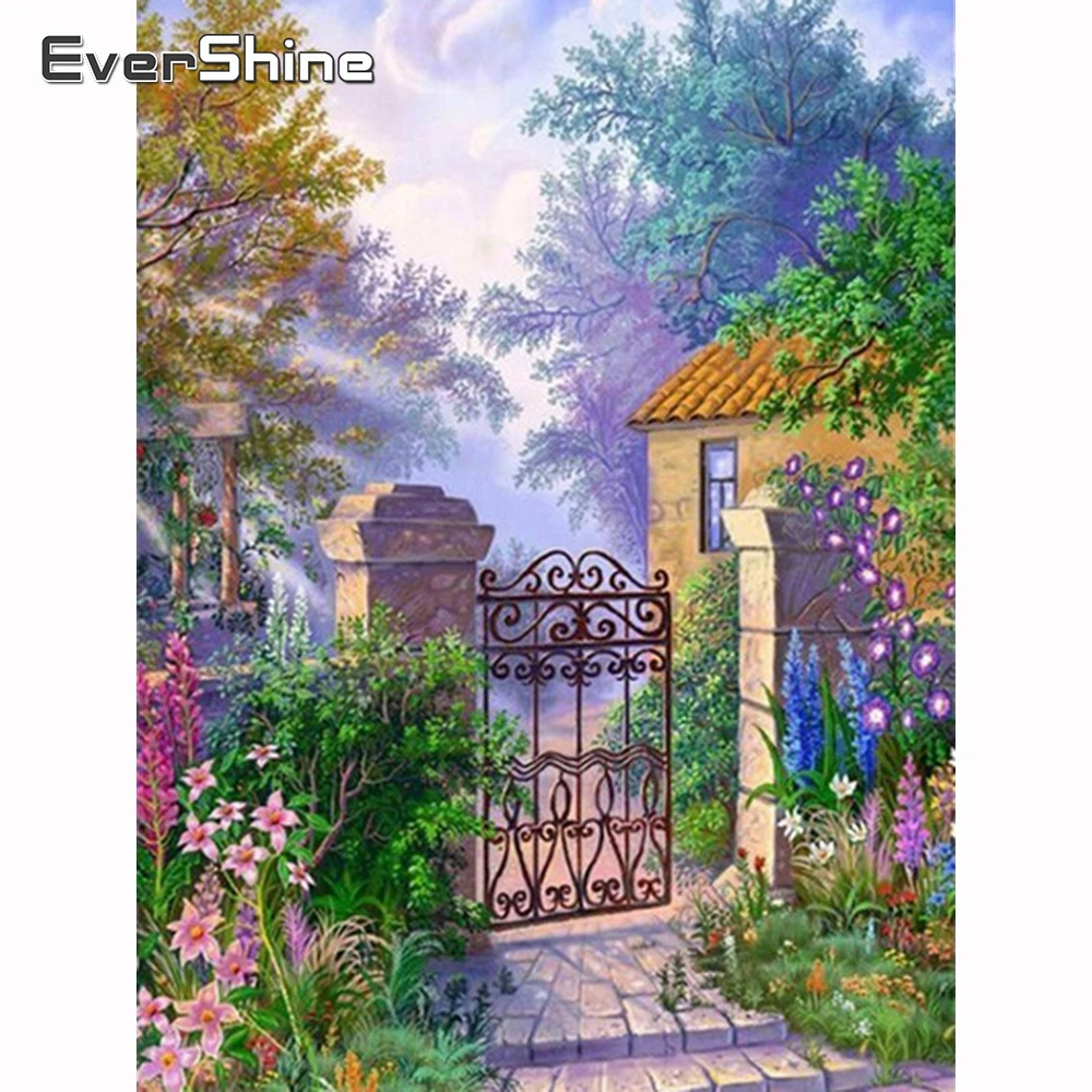 Evershine 5D DIY Алмазная вышивка пейзаж домик Картина Пейзаж Вышивка крестом мозаика