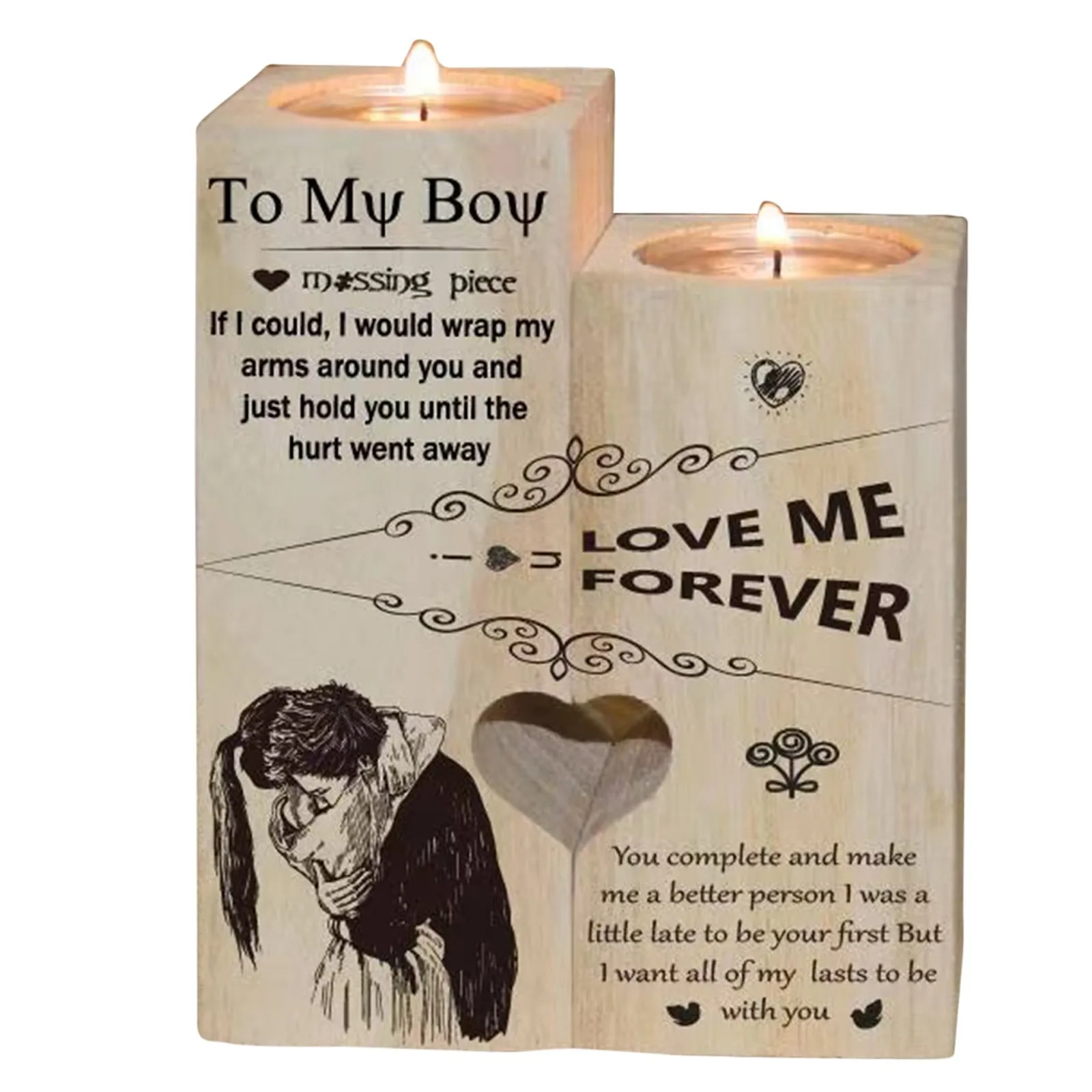 Креативный деревянный поднос в форме сердца для растений подсвечник настольное