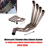 for honda cbr650f cbr650r cb650r cb650 cb650f 2014 2020 motorcycle titanium alloy front pipe exhaust system connect 51mm muffler