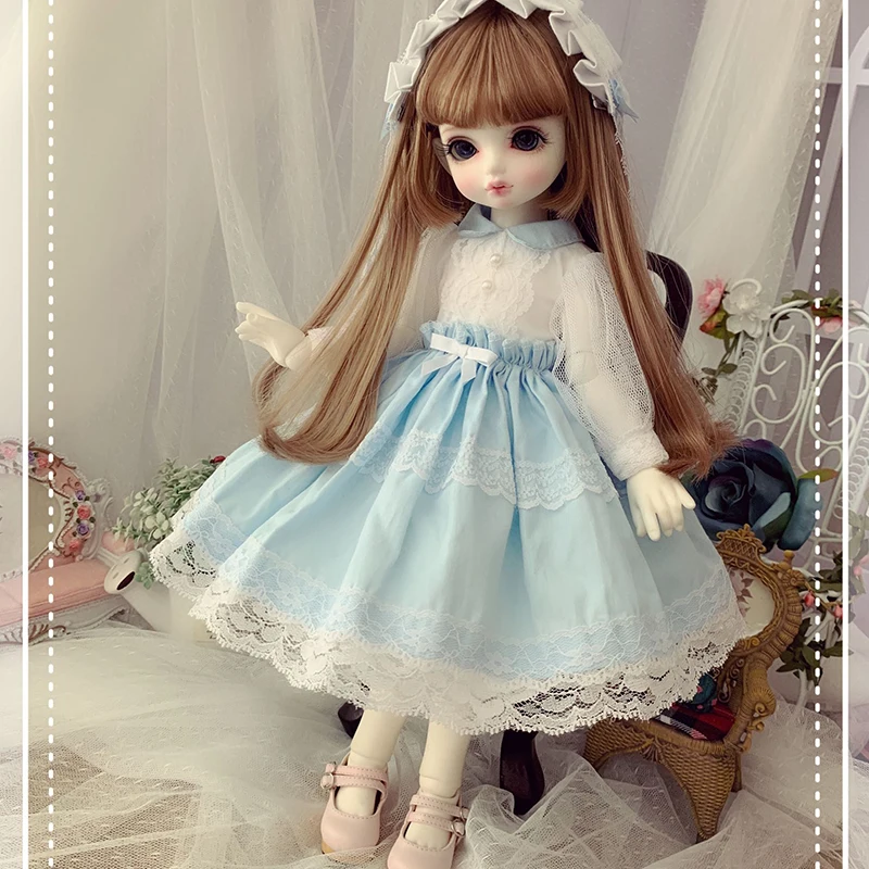 Одежда для кукол Blyth синее платье костюм+ повязка для волос для 1/6 1/4 BJD SD кукла 1/6 Blyth аксессуары для кукол