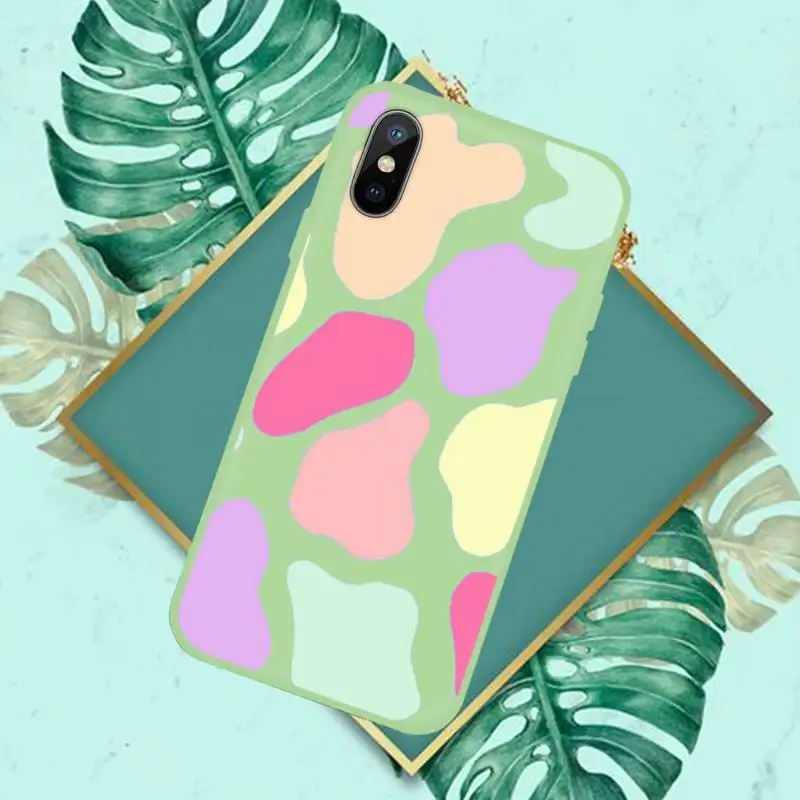 

Cow color Print fashion Pattern Phone Case Green Candy Color for iPhone 11 12 mini pro XS MAX 8 7 6 6S Plus X SE 2020 XR