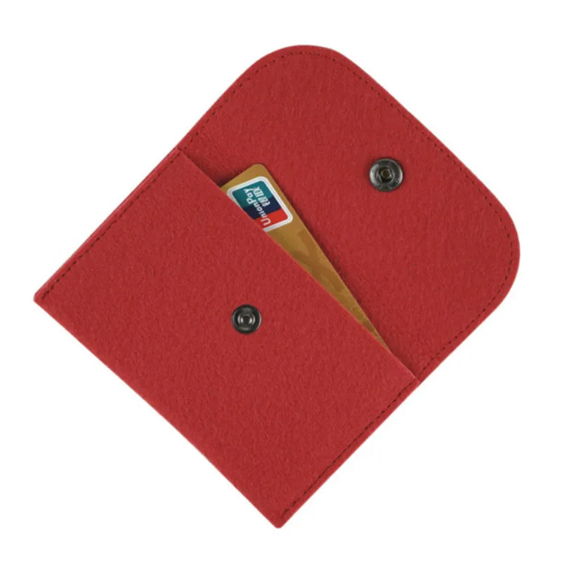 

2 Pcs/Lot Slim Wallet Solid Square Felt Mini Earbuds Coin Purse Small Money Bag Wallets Women Men Change Business Card Holder