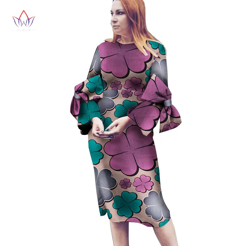 

Plus Size Clothing 2019 summer Dress African Print O-NECK Dashiki For Women Bazin Riche Vestidos Femme Dresses none BRW WY1996