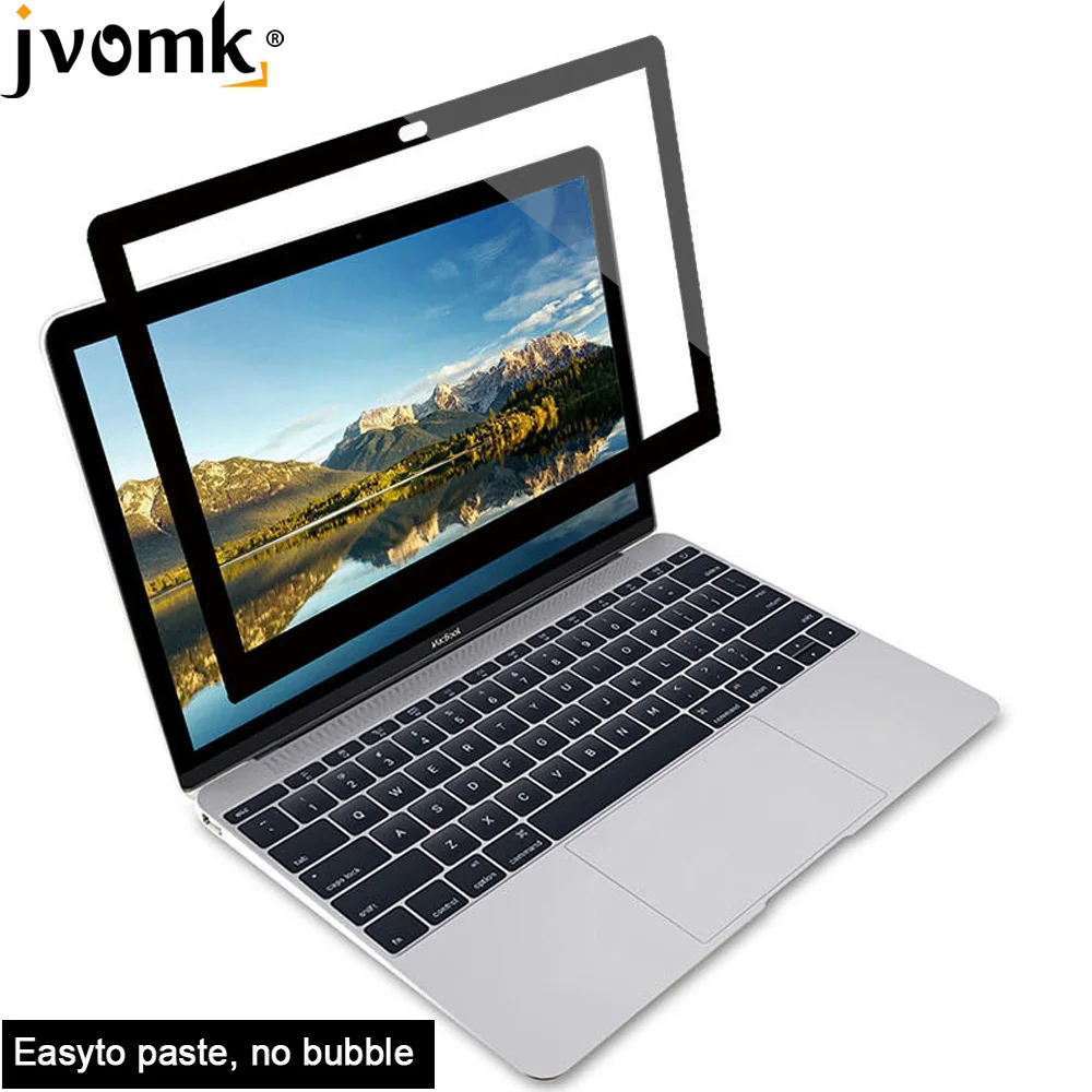 Легкая паста без пузырьков экраны протекторы пленка с черной рамкой для MacBook 12