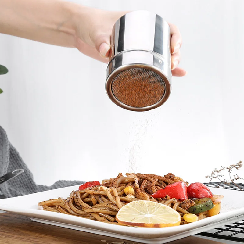 

1Pcs Chocolate Shaker Lid Stainless Steel Icing Sugar Flour Cocoa Powder Coffee Sifter Cooking Tool Kitchen Accessories
