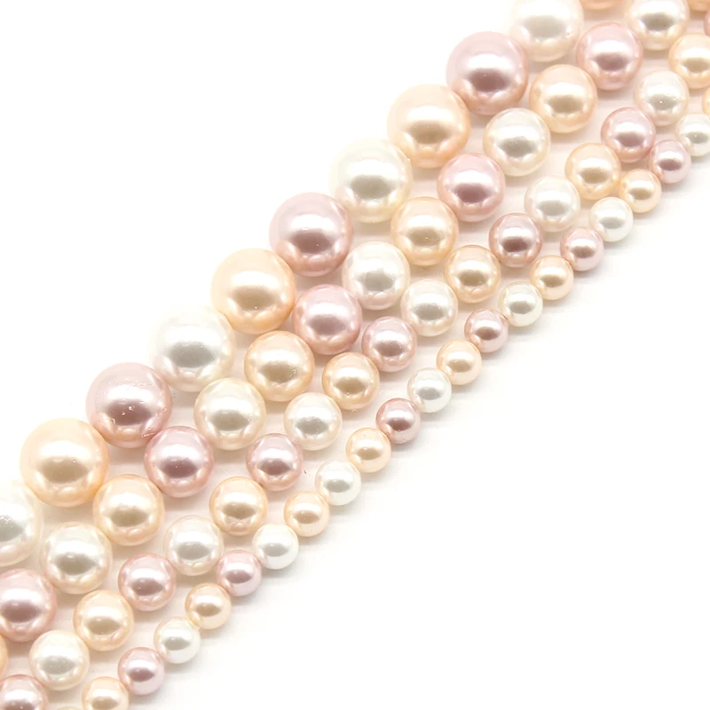 

6-12mm Natural White Freshwater Pearls Round Beads Loose Spacer Beads For Jewelry Making DIY Bracelet Necklace 15inches Strands