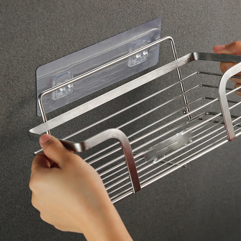 kitchen accessories Punch-free drain basket Sponge holder Kitchen spice rack Towel hooks organizer Bathroom | Дом и сад