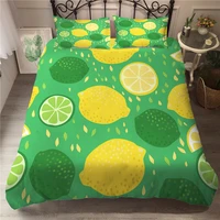 child bedding clothes bed duvet cover cartoon lemon printed bedroom set with pillowcases king single size