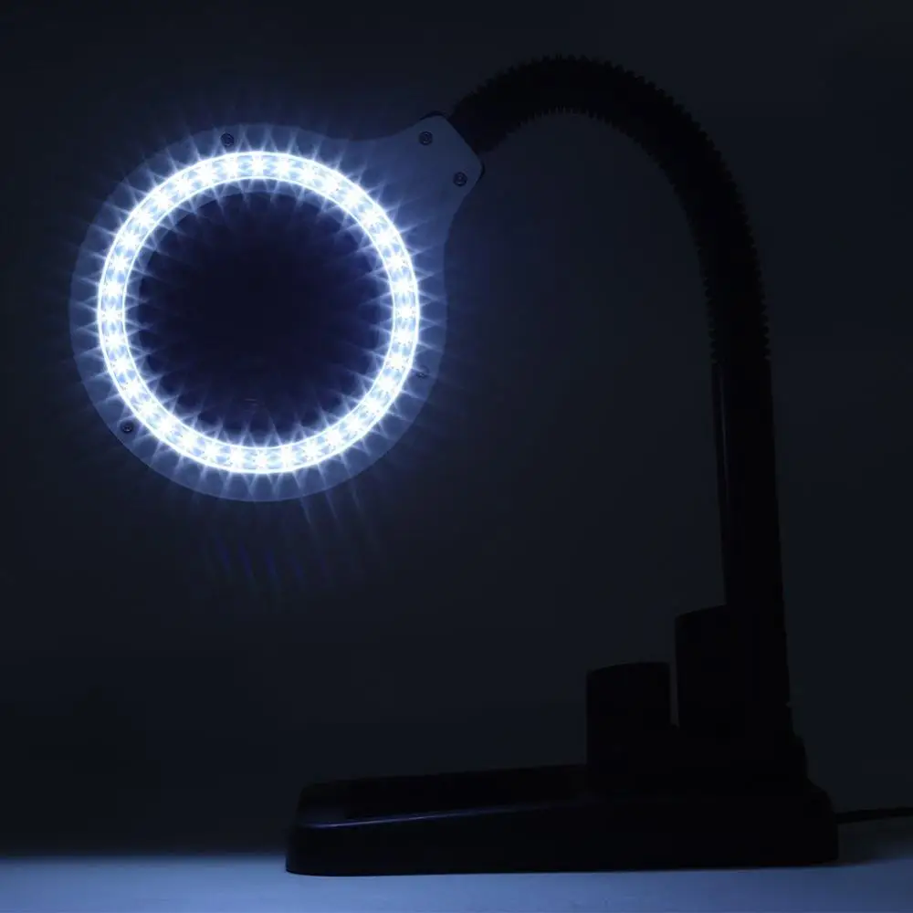 ЕС Plug 220V ремесла стеклянная линза светодиодный настольная Лупа Свет 5X 10X настольная Лупа Инструменты для ремонта с 40 светодиодный s подставкой