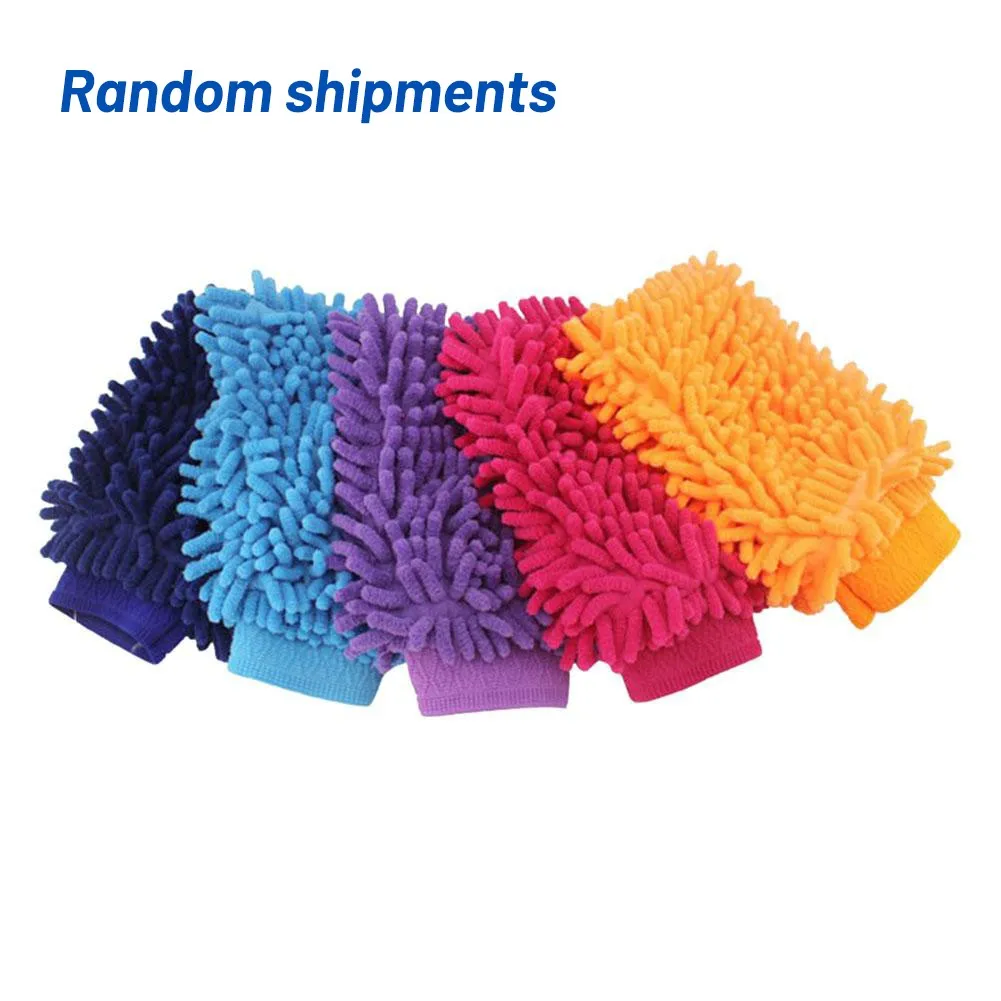 

Car Wash Gloves Washing Wiper Car Cleaning Towel Auto Dust Washer Mitt Microfiber Anti Scratch Glove Random Color